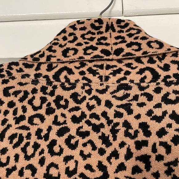 Cynthia Rowley Long Open Front Leopard Print Jacket - Women's M - Picture 15 of 15